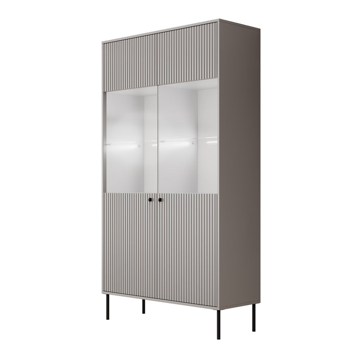Meubella - Vitrinekast Ilux - Grijs - 105 cm