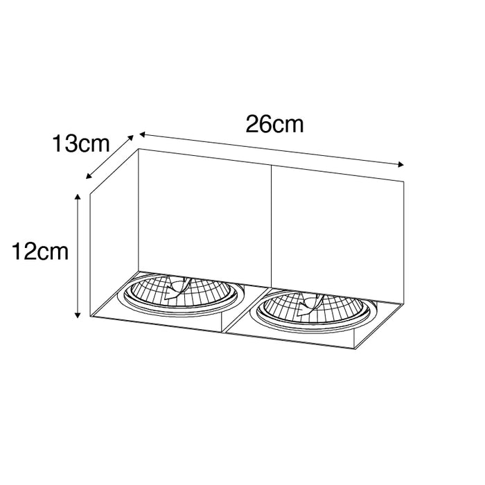 QAZQA Smart spot wit rechthoekig 2-lichts incl. 2 Wifi GU10 111mm -