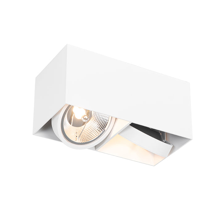 QAZQA Smart spot wit rechthoekig 2-lichts incl. 2 Wifi GU10 111mm -