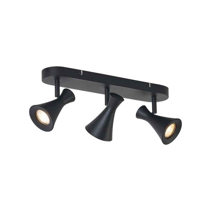 QAZQA Moderne plafondspot zwart 3-lichts draai- en kantelbaar -