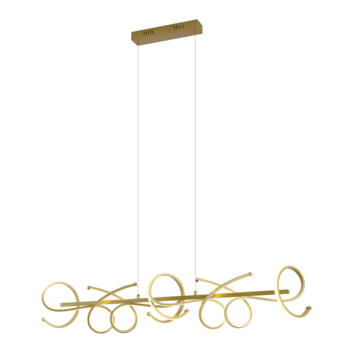 QAZQA Design hanglamp goud langwerpig 3-staps dimbaar - Krisscross