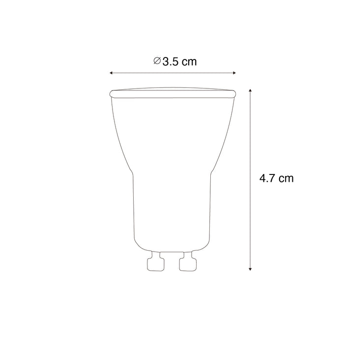 LUEDD Set van 5 GU10 3-staps dimbaar LED lampen 35mm 4W 220 lm 2700K