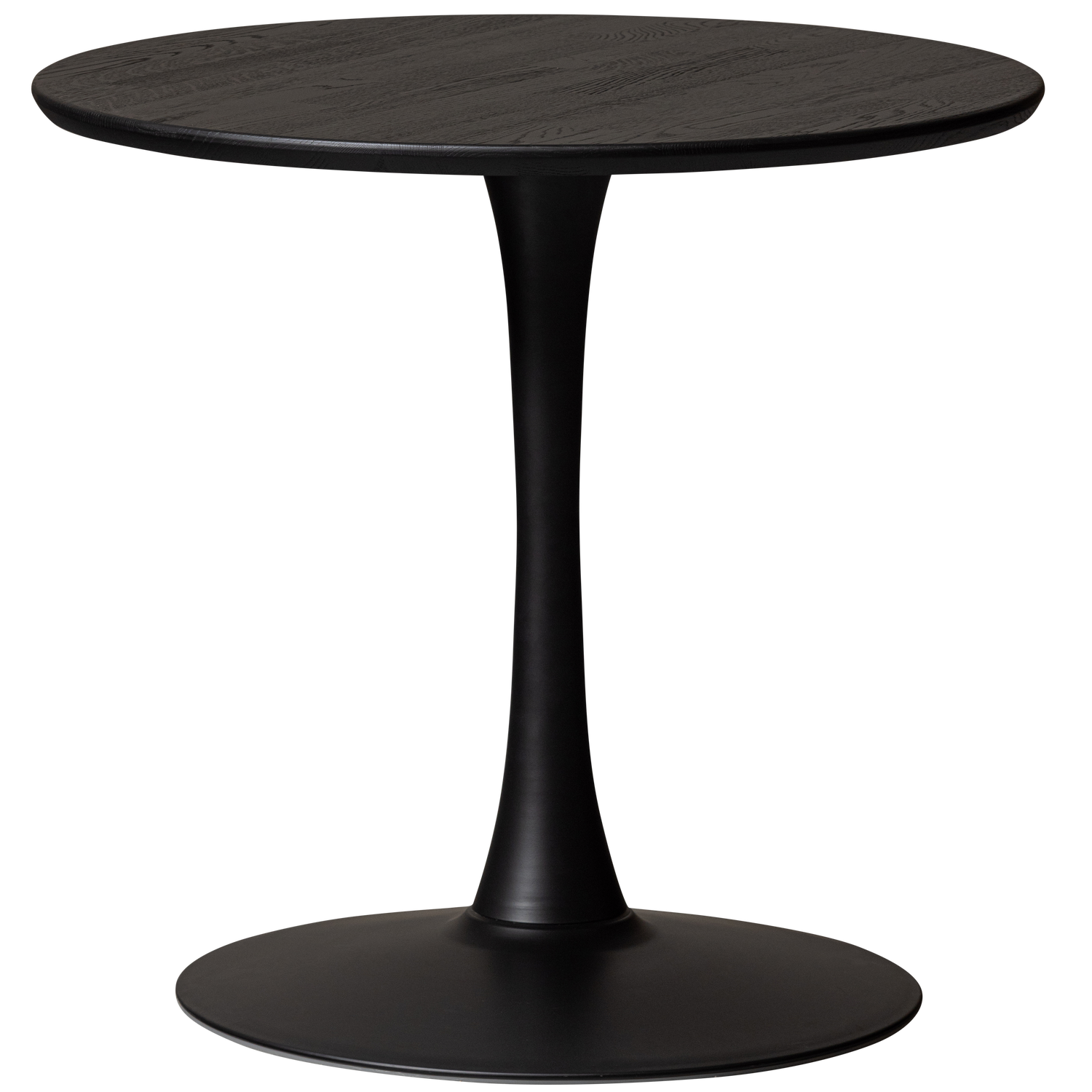 WOOOD Tablo Eettafel Rond Vingerlas - Eiken - Blacknight - Ø80