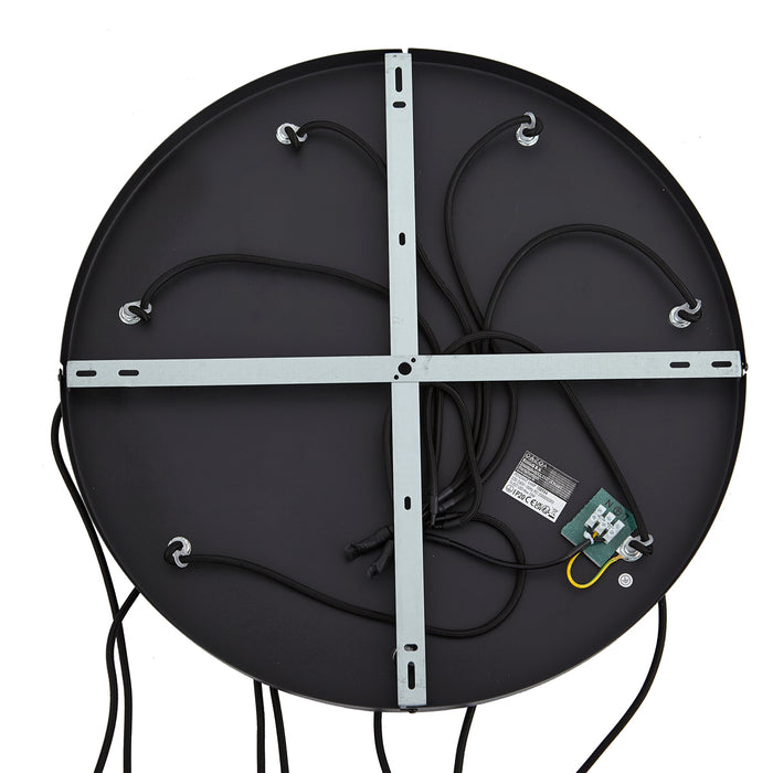 QAZQA Moderne hanglamp zwart met wit glas rond 7-lichts - Misty