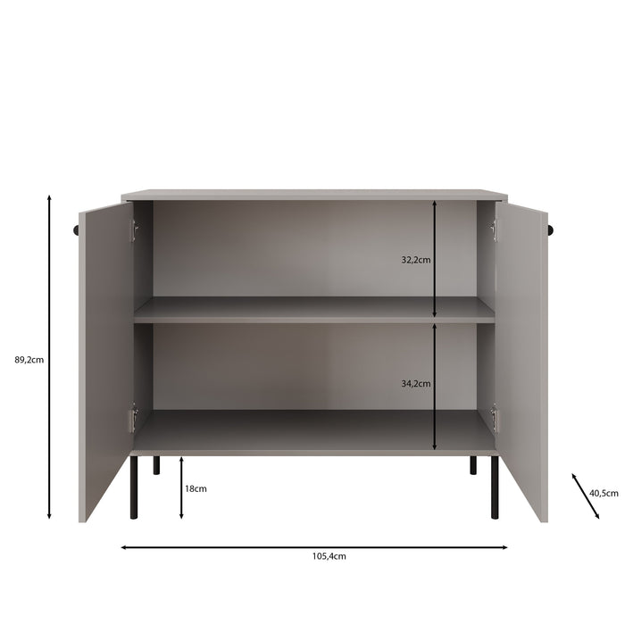 Meubella - Dressoir Ilux - Grijs - 105 cm