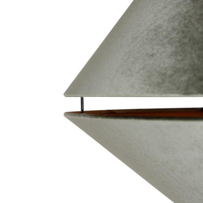 QAZQA Booglamp messing met zwart met dubbele velours kap groen - XXL