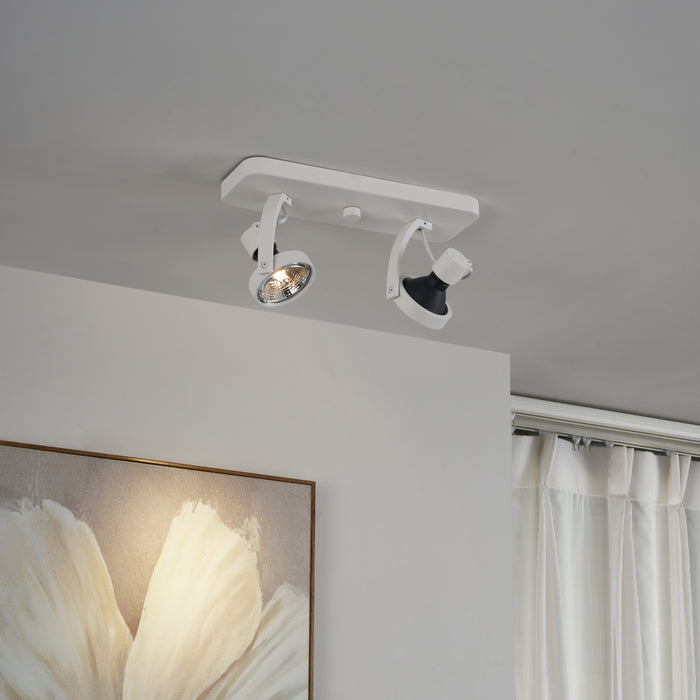 QAZQA Design plafondspot wit GU10 70mm 2-lichts draai- en kantelbaar