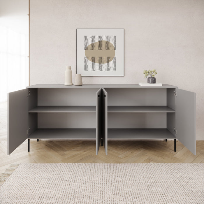 Meubella - Dressoir Ilux - Grijs - 207 cm