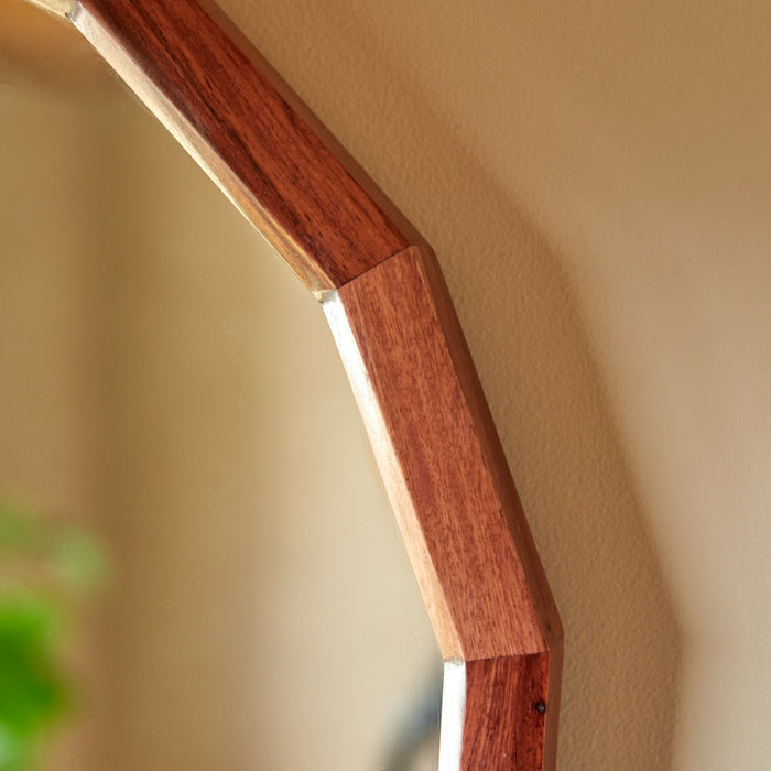 Tikamoon - Decoratieve spiegel in massief palissanderhout 80x70 cm Ja…