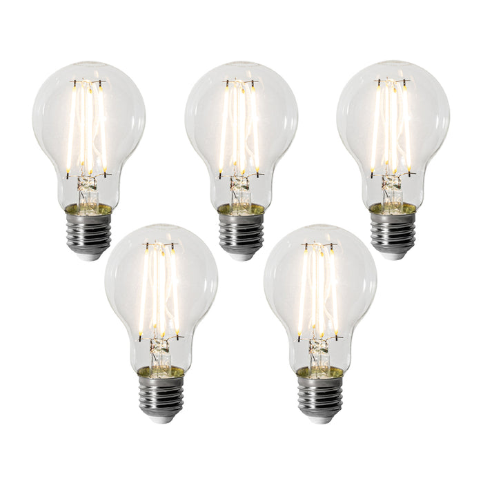 LUEDD Set van 5 E27 dimbare LED lampen A60 8W 900 lm 3000K