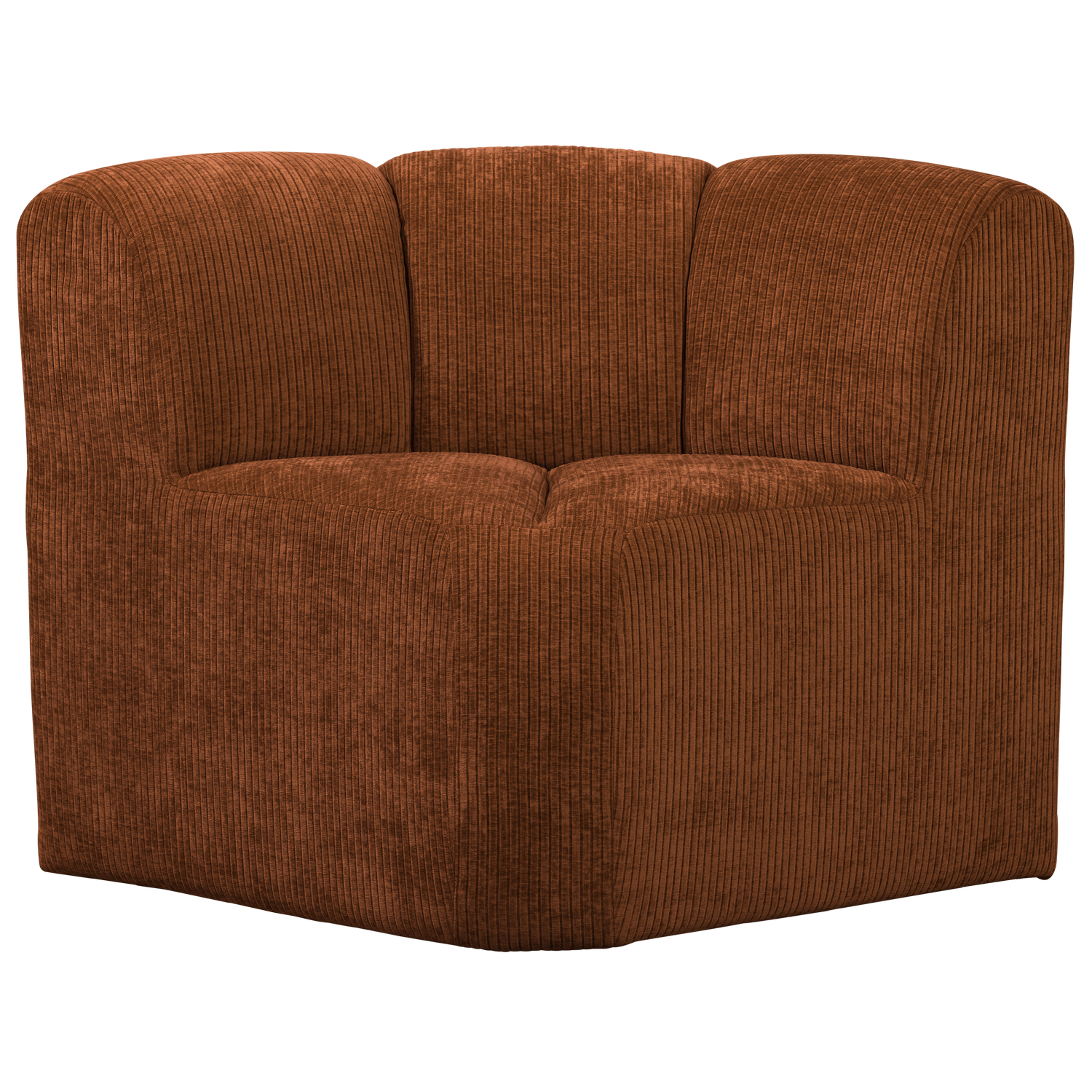 WOOOD Mojo Eetbankje Hoek Met Rugleuning - Ribstof - Roestbruin