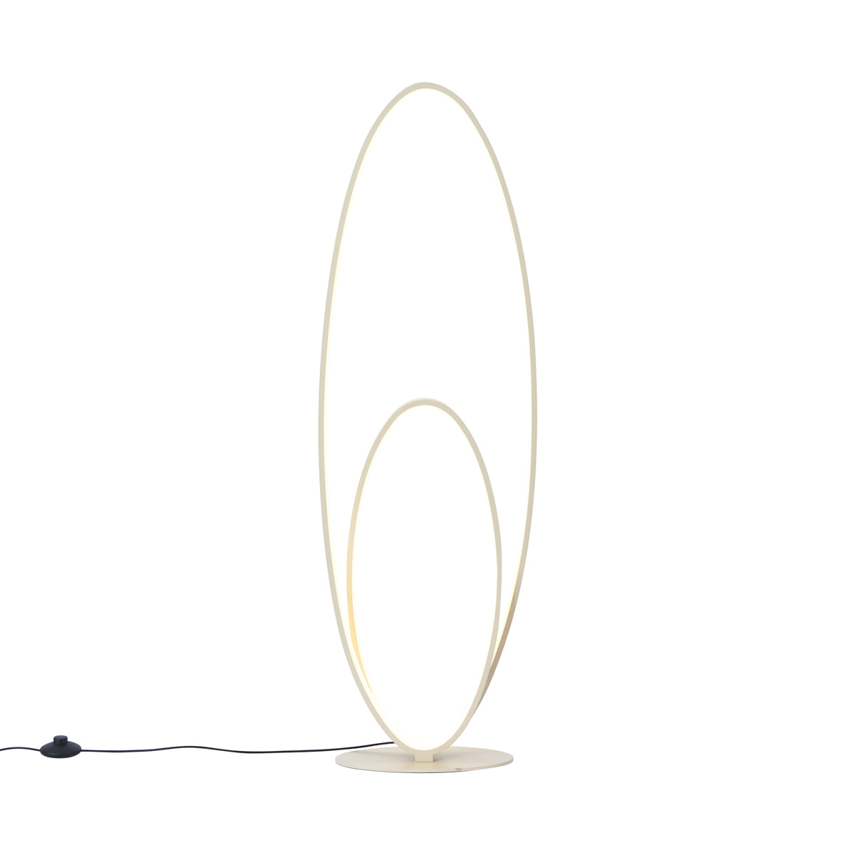 QAZQA Design vloerlamp beige incl. LED 3-staps dimbaar - Boomerang