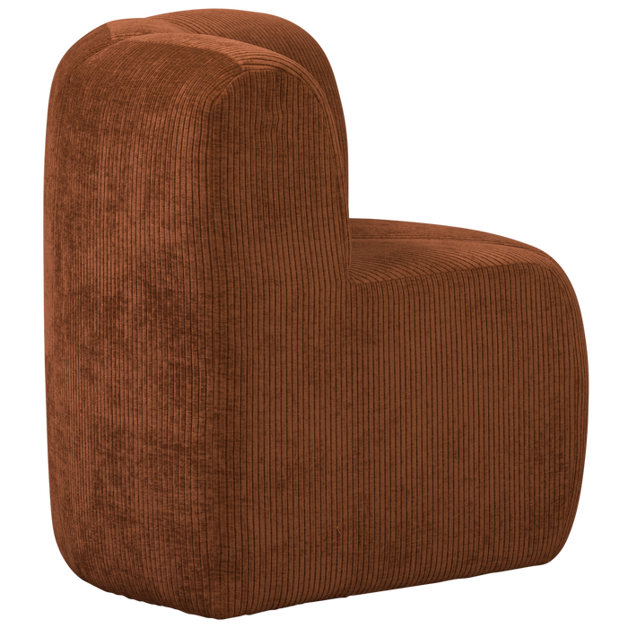 WOOOD Mojo Eetbankje Hoek Met Rugleuning - Ribstof - Roestbruin