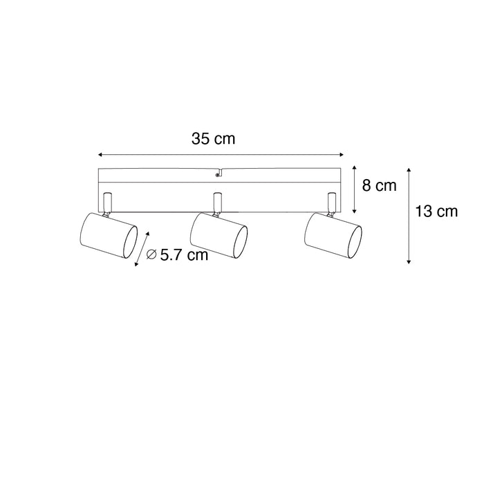 QAZQA Smart plafondspot brons 3-lichts draai- en kantelbaar incl.