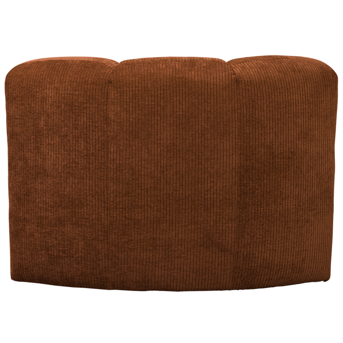 WOOOD Mojo Eetbankje Hoek Met Rugleuning - Ribstof - Roestbruin