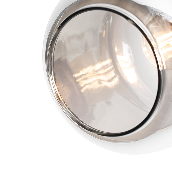 QAZQA Smart plafondspot zwart met goud met smoke glas 4-lichts incl.