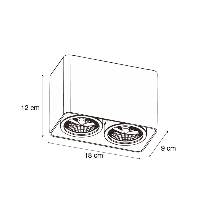 QAZQA Design opbouwspot zwart GU10 70mm 2-lichts draai- en kantelbaar