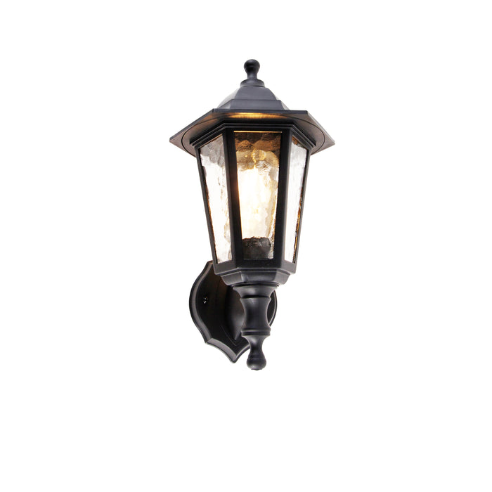 QAZQA Klassieke buiten wandlamp zwart IP44 - New Haven Hammered