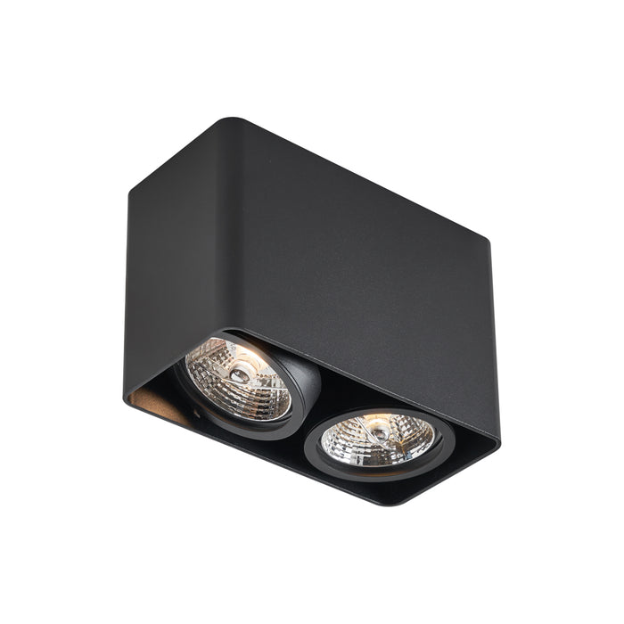 QAZQA Design opbouwspot zwart GU10 70mm 2-lichts draai- en kantelbaar