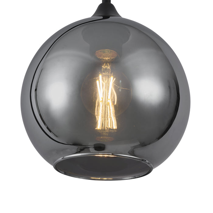 QAZQA Art Deco vloerlamp zwart met smoke glas - Sandra
