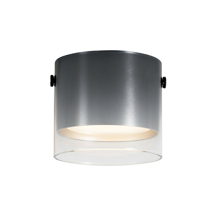 QAZQA Moderne opbouwspot gunmetal met glas - Drain