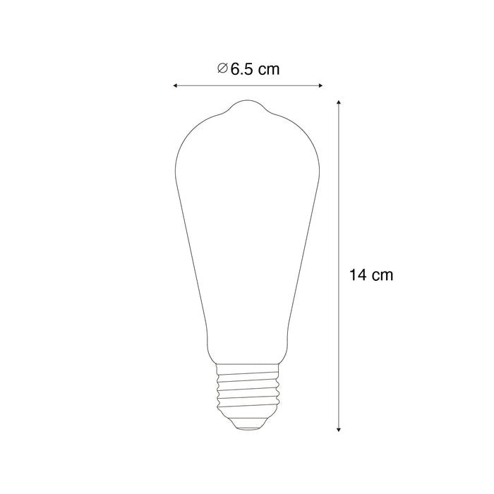 LUEDD E27 3-staps dimbare LED lamp ST64 goud 6W 700 lm 2700K
