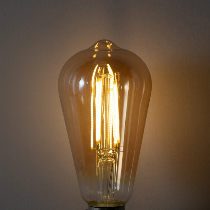 LUEDD E27 3-staps dimbare LED lamp ST64 goud 6W 700 lm 2700K