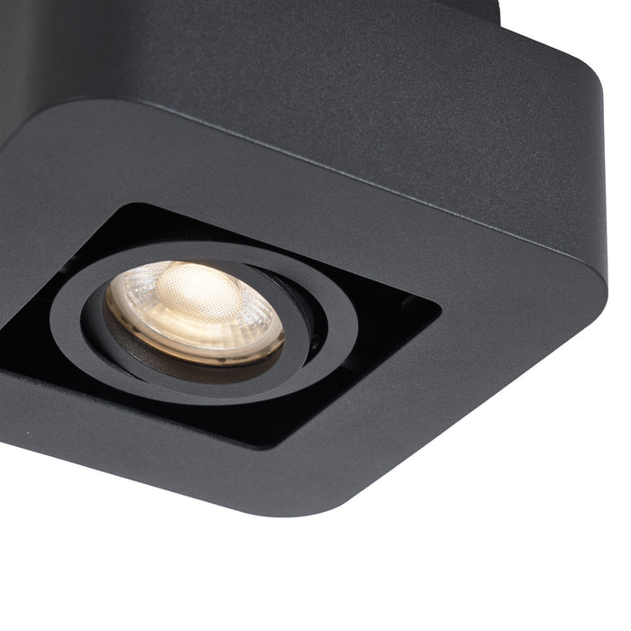 QAZQA Afgeronde opbouwspot zwart draai- en kantelbaar - Dox