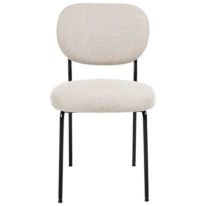 Beliani - LOLETA - Eetkamerstoel set van 2 - Lichtbeige - Stof