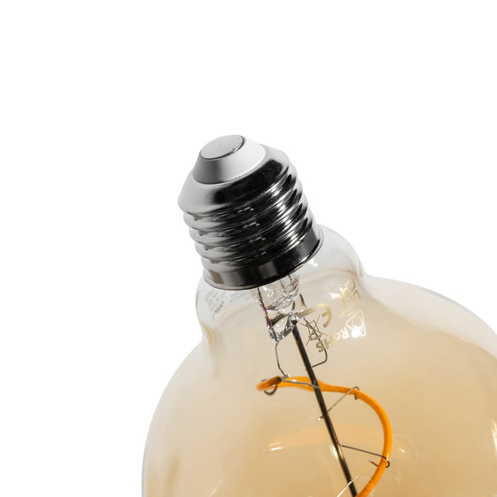 LUEDD E27 dimbare LED lamp spiraal filament G95 goud 4W 270 lm 2100K