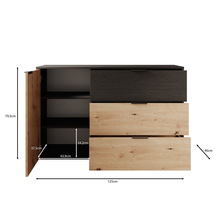 Meubella - Dressoir Augustus - Eiken - 125 cm