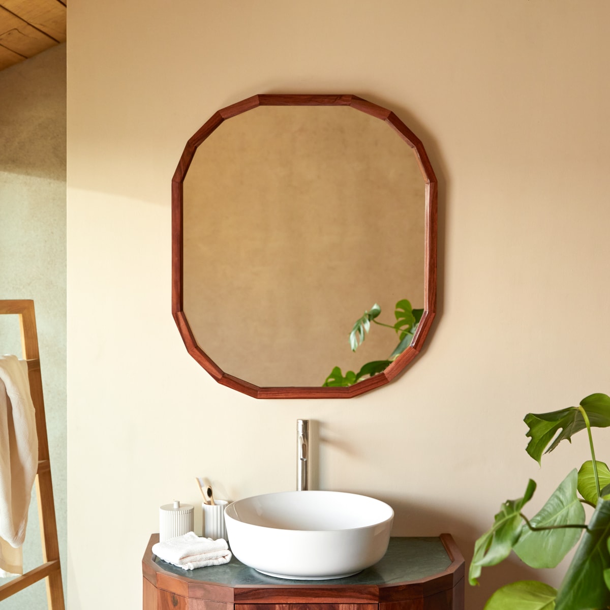 Tikamoon - Spiegel in massief palissanderhout 80x70 cm Jade