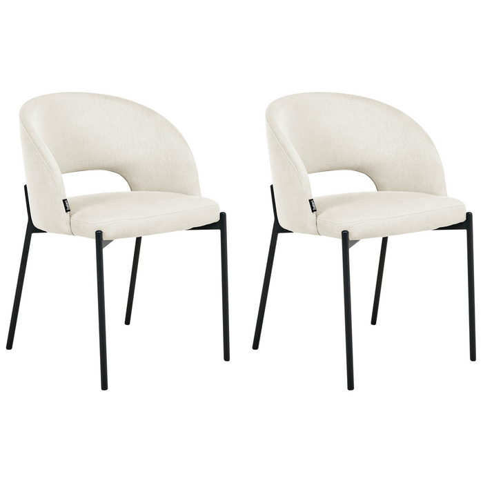 Beliani - PENNY - Eetkamerstoel set van 2 - Lichtbeige - Stof