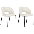 Beliani - PENNY - Eetkamerstoel set van 2 - Lichtbeige - Stof