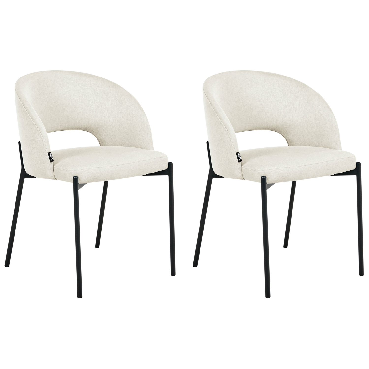 Beliani - PENNY - Eetkamerstoel set van 2 - Lichtbeige - Stof