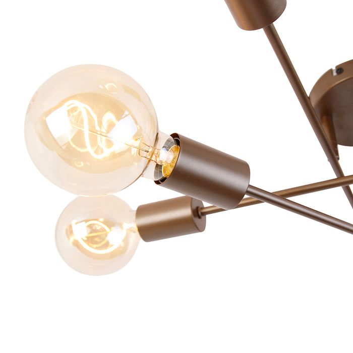 QAZQA Smart plafondlamp donkerbrons 6-lichts incl. 6 Wifi G95 -