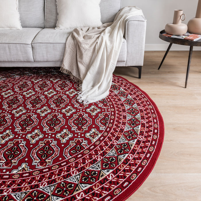 Interieur05 Vintage Vloerkleed Rood Rond Marad 160cm