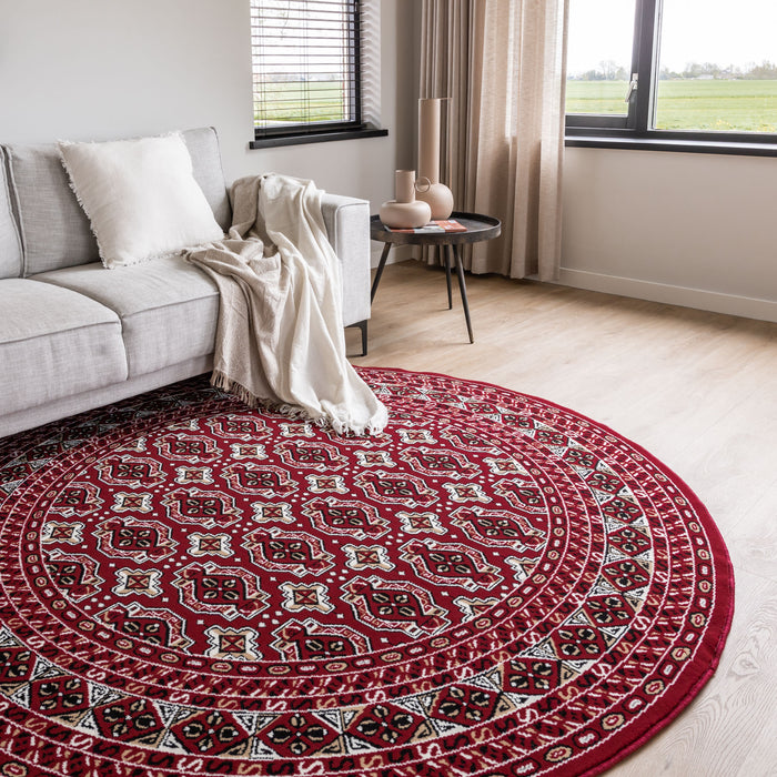 Interieur05 Vintage Vloerkleed Rood Rond Marad 160cm