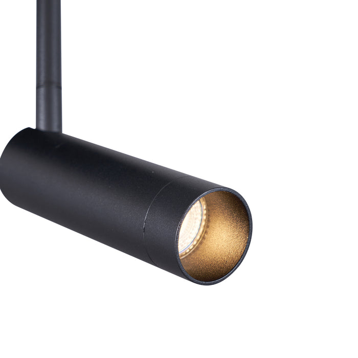 QAZQA Afgeronde plafondspot zwart GU10 35mm 4-lichts draai- en