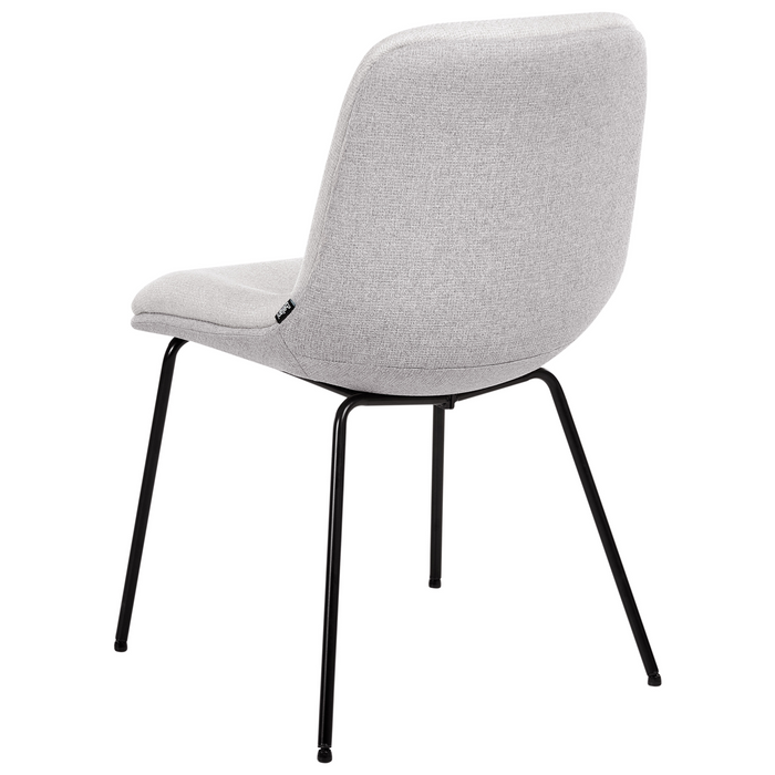 Beliani - LORIDA - Eetkamerstoel set van 2 - Lichtgrijs - Stof