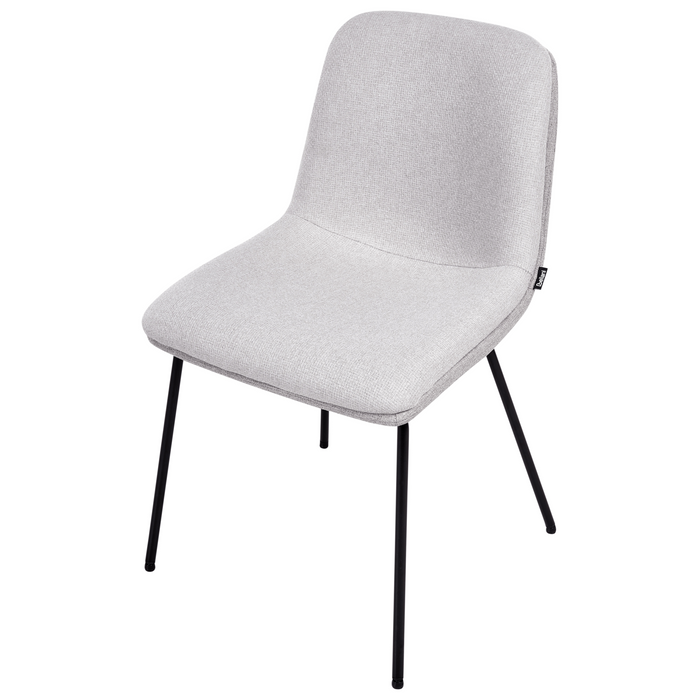 Beliani - LORIDA - Eetkamerstoel set van 2 - Lichtgrijs - Stof