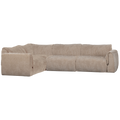 WOOOD Baggy Hoekbank Links - 3D Chenille - Zand - 81x301x210