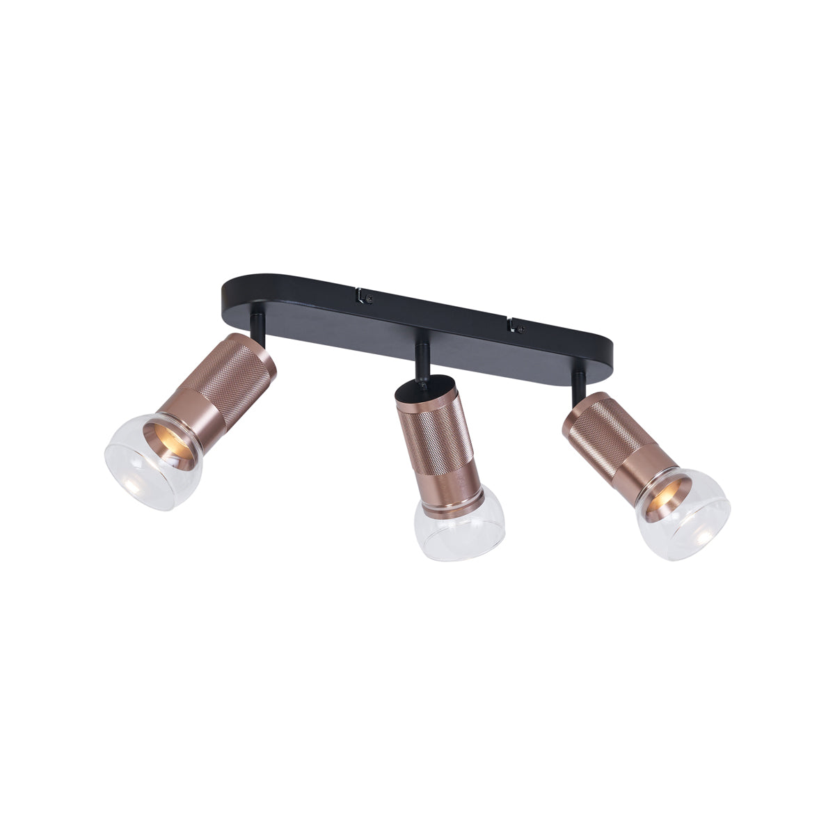 QAZQA Afgeronde plafondspot donker brons 3-lichts draai- en