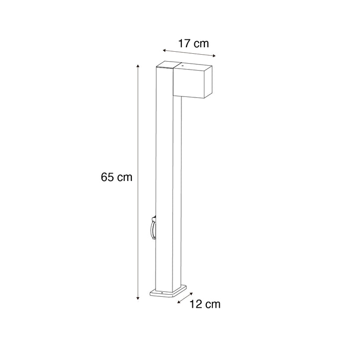 QAZQA Moderne staande buitenlamp zwart 65cm met stopcontact IP44 -
