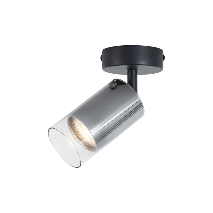 QAZQA Moderne plafondspot gunmetal met glas draai- en verstelbaar -