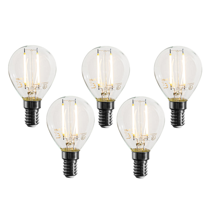 LUEDD Set van 5 E14 dimbare LED lampen P45 helder 3W 250 lm 2700K
