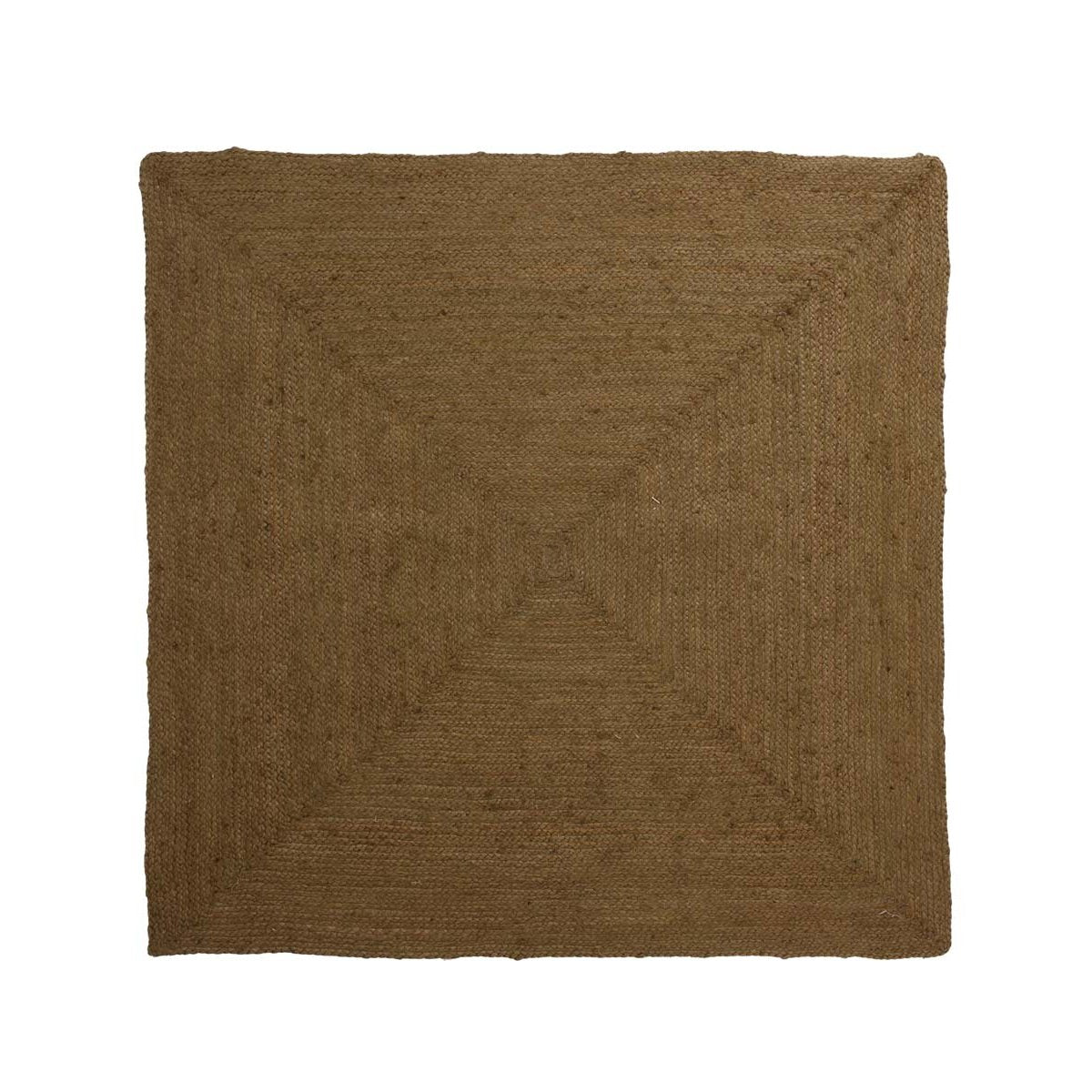 Boho&me Jute vloerkleed vierkant - Pure olijfgroen - 120x120 cm
