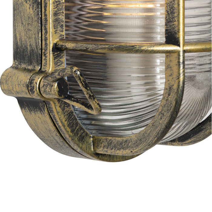 QAZQA Buiten wand- en plafondlamp antiek goud ovaal IP44 - Noutica