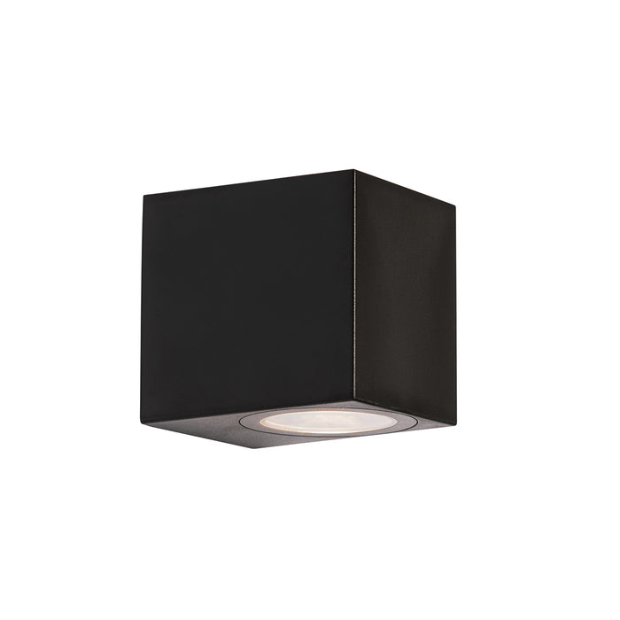 QAZQA Smart buiten wandlamp zwart IP65 incl. Wifi GU10 50mm - Baleno