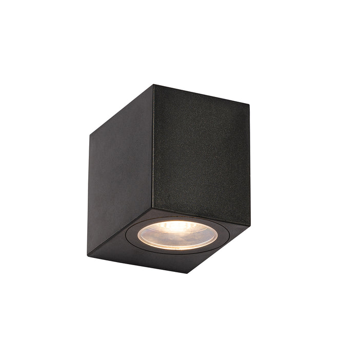 QAZQA Smart buiten wandlamp zwart IP65 incl. Wifi GU10 50mm - Baleno